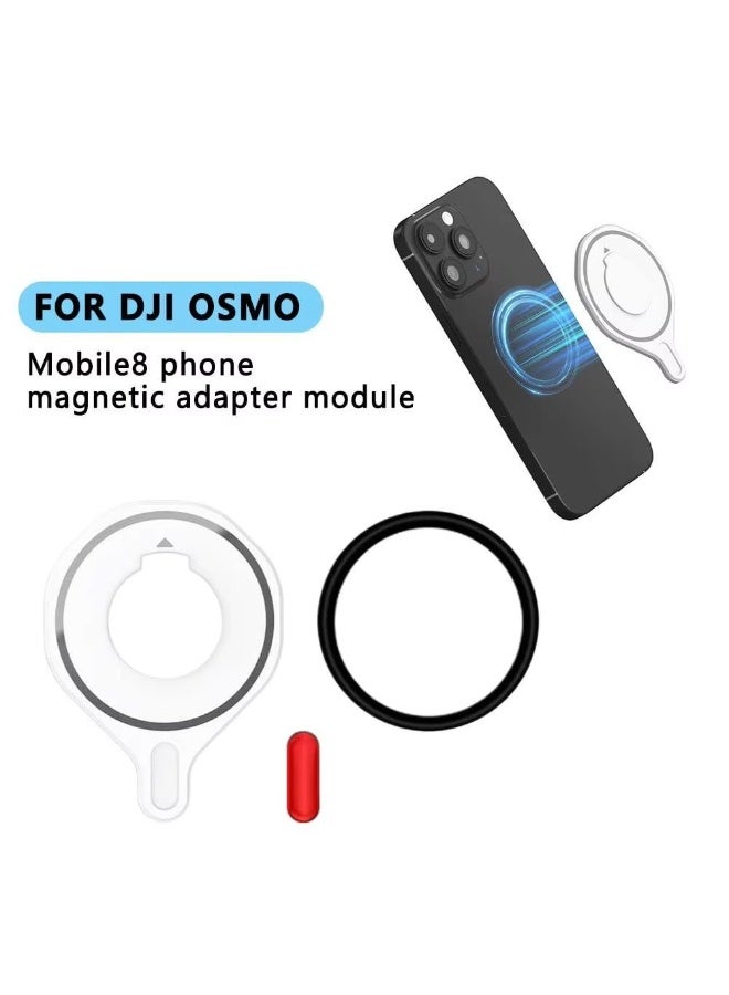 وحدة المحول المغناطيسي لـ DJI Osmo Mobile 6/7/7P/8 المغناطيسية آمنة حامل الهاتف المشبك, الهاتف الذكي جيمبال المثبت, مغناطيس الهاتف المحمول كليب جبل جيمبال الملحقات - Image 3