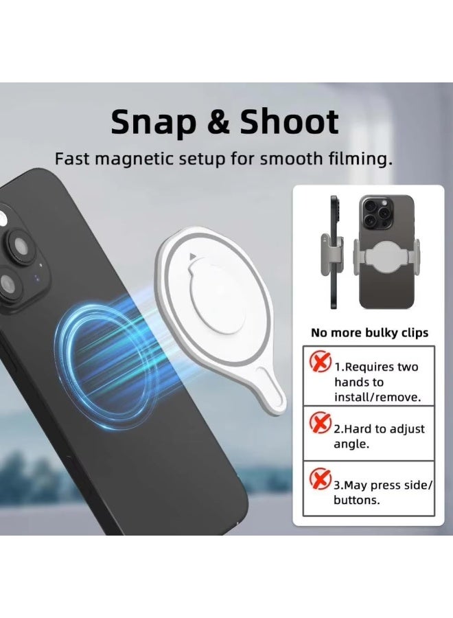 وحدة المحول المغناطيسي لـ DJI Osmo Mobile 6/7/7P/8 المغناطيسية آمنة حامل الهاتف المشبك, الهاتف الذكي جيمبال المثبت, مغناطيس الهاتف المحمول كليب جبل جيمبال الملحقات - Image 4