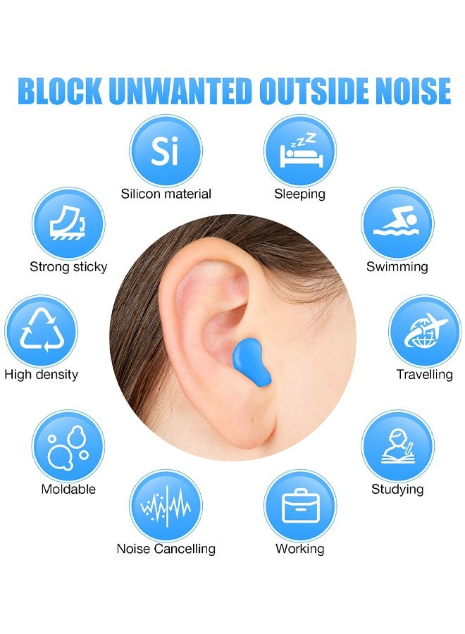 14 Pairs Silicone Ear Plugs For Sleeping Soft Reusable Moldable Silicone Earplugs Gel Ear Plugs Noise Cancelling Earplugs With Case For Swimming, Snoring, Concert, Airplane - Image 3
