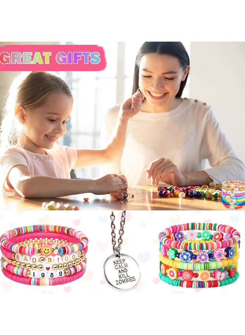 Clay Beads for Jewelry Making Kit, Charm Bracelet Making Kit for Girls 8-12, Polymer Heishi Beads for Crafts, Preppy, Gifts (+3000) - Image 5