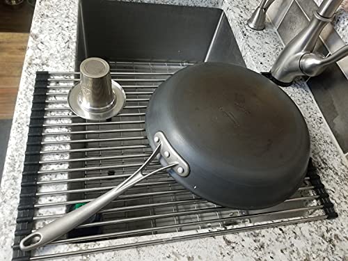 Ahyuan Roll up Dish Drying Rack Over The Sink Kitchen Roll up Sink Drying Rack Portable Dish Drainer Foldable Dish Drying Rack (Black, 20.5''X14'') - Image 5