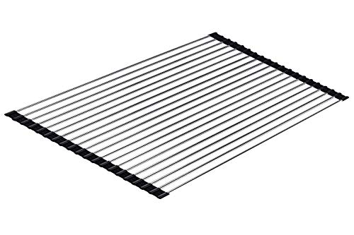 Ahyuan Roll up Dish Drying Rack Over The Sink Kitchen Roll up Sink Drying Rack Portable Dish Drainer Foldable Dish Drying Rack (Black, 20.5''X14'') - Image 1