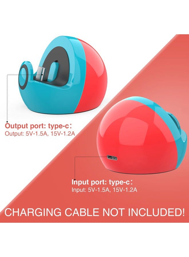 HEIYING Switch Charging Dock for Nintendo Switch/Lite/OLED,Portable Carrying Charging Station with Classic Colors Neon Blue & Neon Red - Image 4