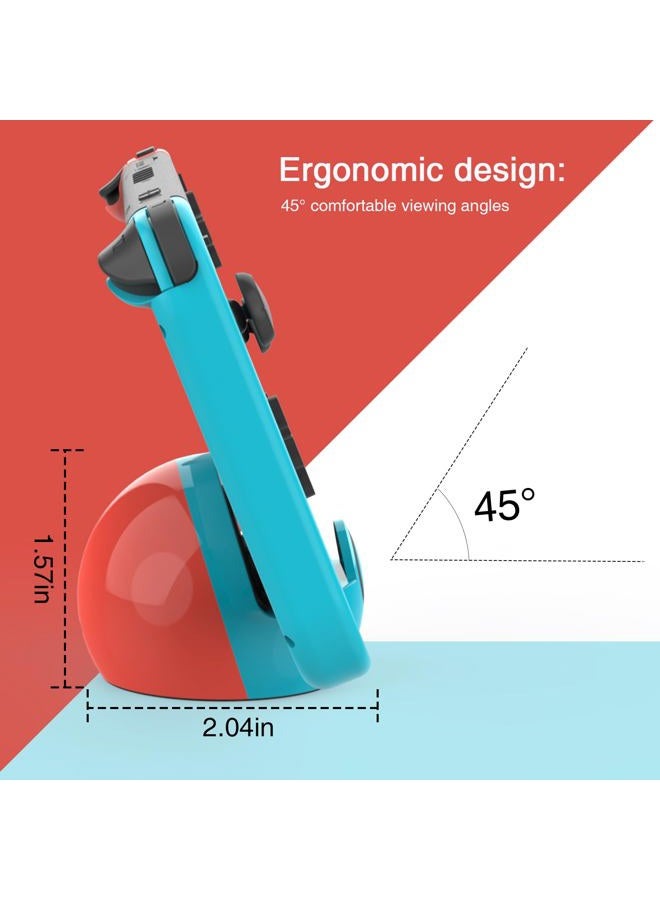 HEIYING Switch Charging Dock for Nintendo Switch/Lite/OLED,Portable Carrying Charging Station with Classic Colors Neon Blue & Neon Red - Image 2