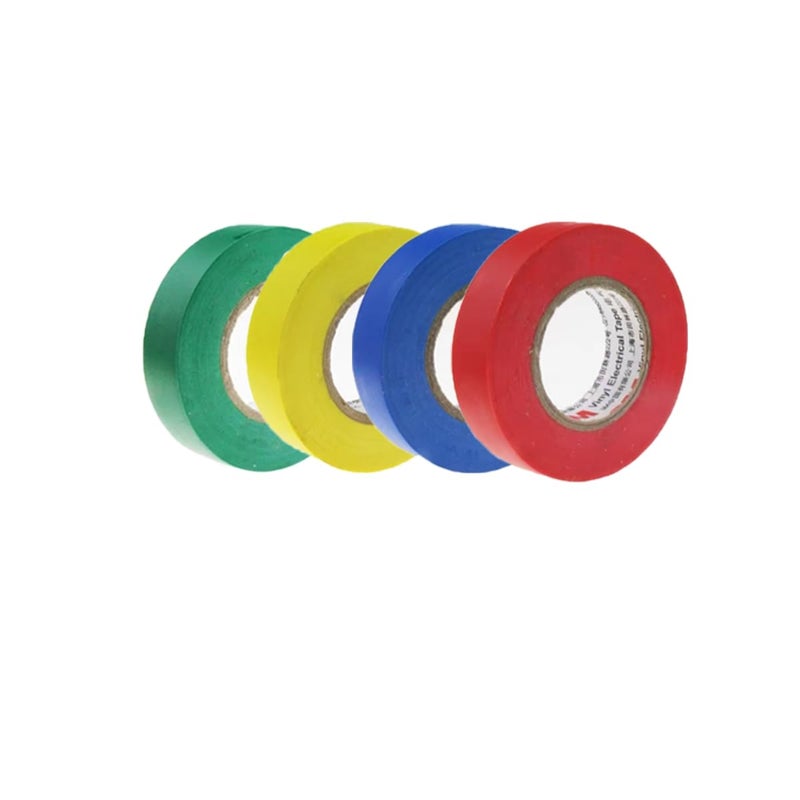 Fommen Color Guard Tape 4 Pack PVC Electrical Glue Tape, 66 Feet 0.7 Inch Insulation Tape (Red, Blue, Green, Yellow) - Image 1