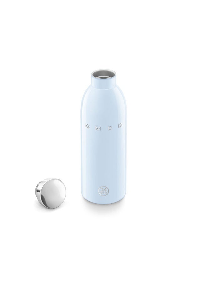 smeg زجاجة ماء حرارية من SMEG مصنوعة من الفولاذ المقاوم للصدأ - قارورة معزولة مانعة للتسرب - 500 مل. زرقاء - Image 5