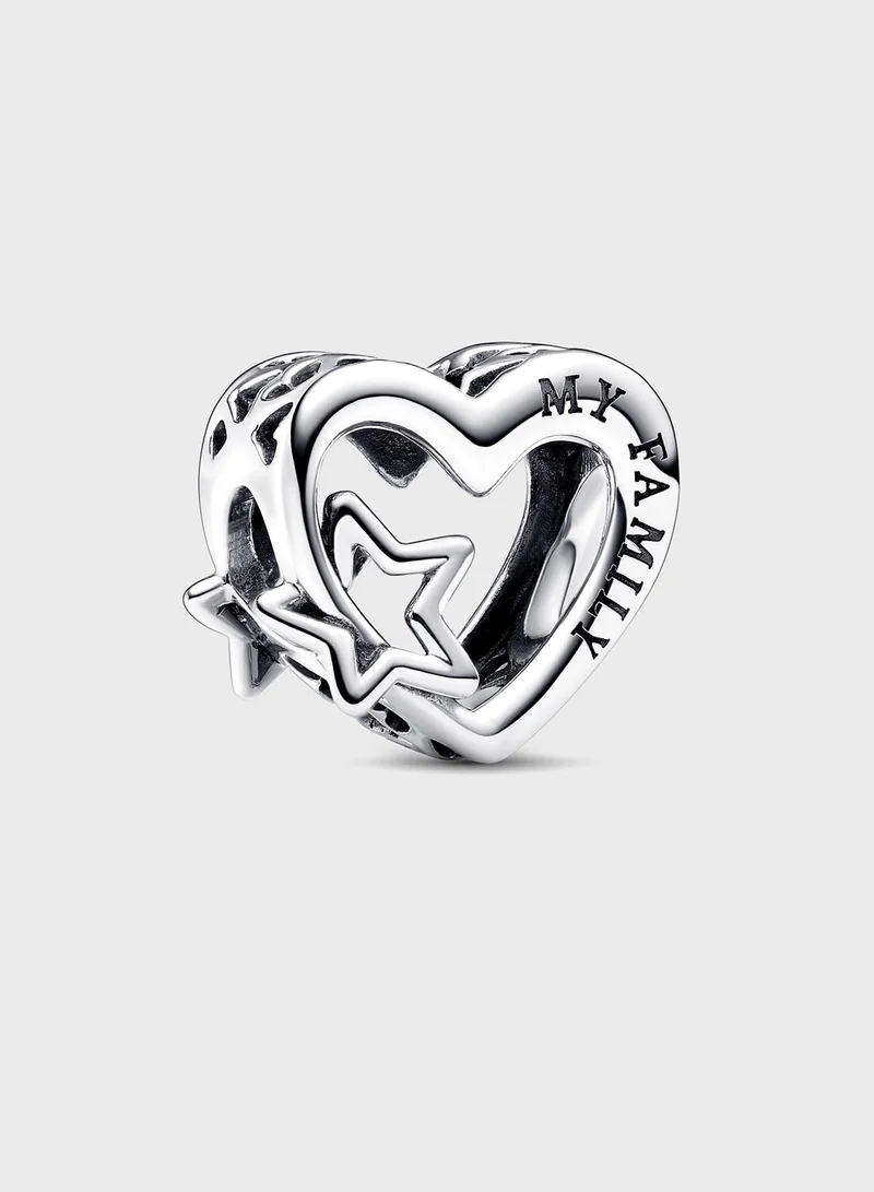 PANDORA Openwork Family Heart & Star Charm