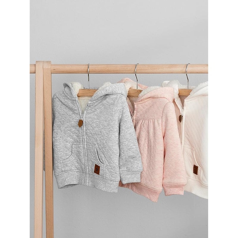 Simple Joys baby-girls Neutral Hooded Sweater Jacket With Sherpa Lining Fleece Jacket (pack of 1) - Image 3