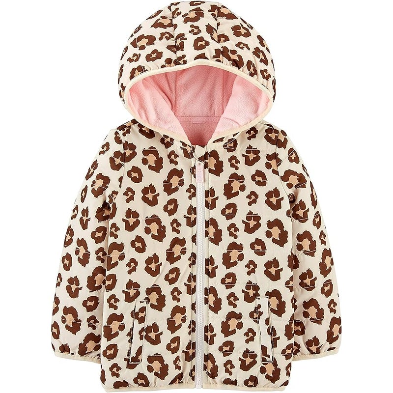 Simple Joys baby-girls Neutral Hooded Sweater Jacket With Sherpa Lining Fleece Jacket (pack of 1) - Image 2
