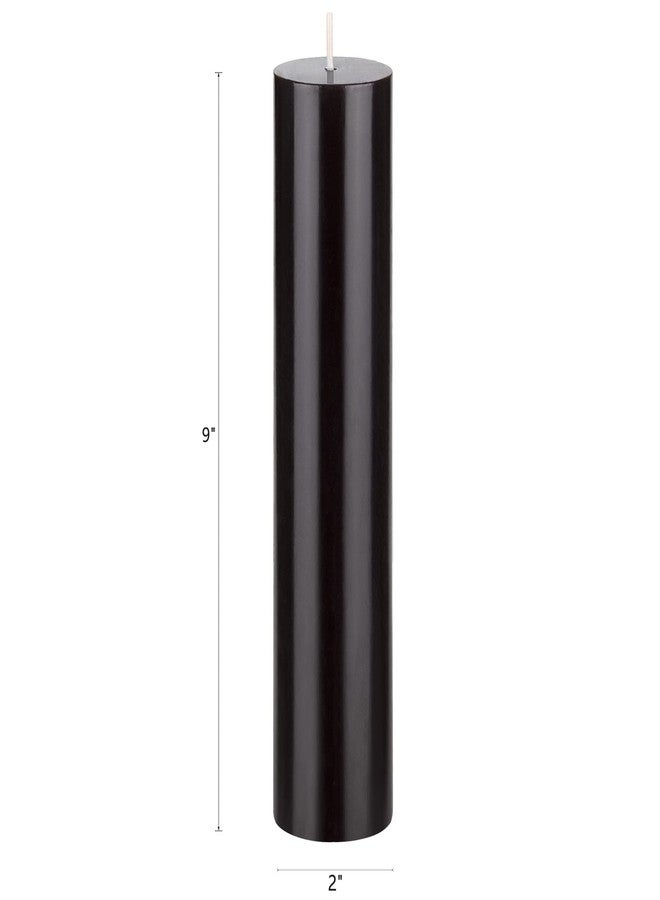 SRG 1 pc Unscented Black Round Pillar Candle, Hand Poured Premium Wax Candles 2 Inch x 9 Inch, Home Décor, Wedding Receptions, Baby Showers, Birthdays, Celebrations, Party Favors & More - Image 2