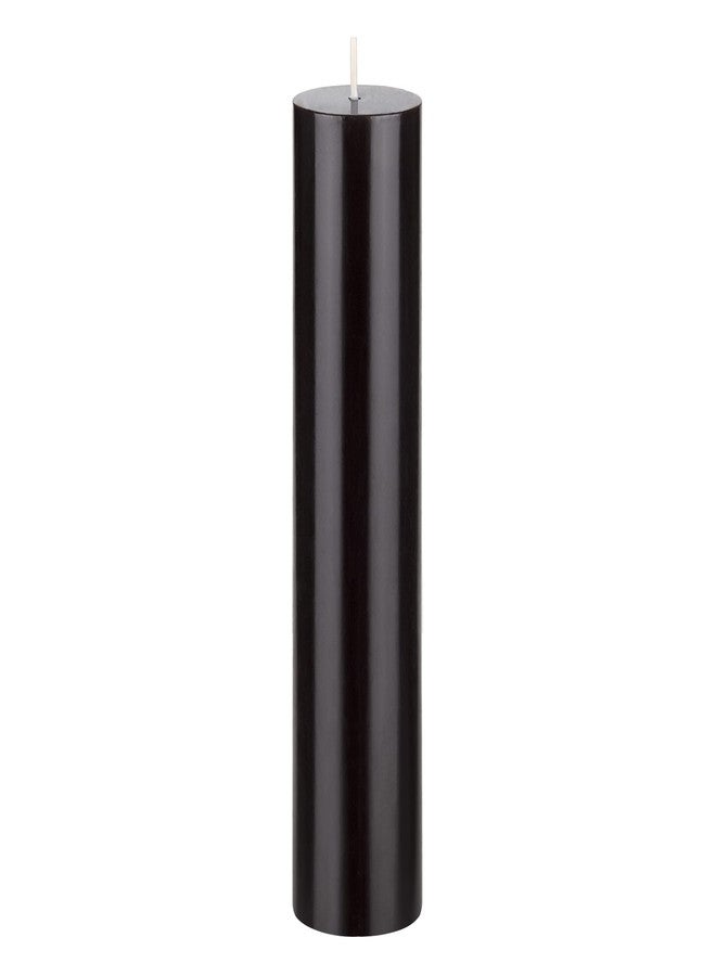 SRG 1 pc Unscented Black Round Pillar Candle, Hand Poured Premium Wax Candles 2 Inch x 9 Inch, Home Décor, Wedding Receptions, Baby Showers, Birthdays, Celebrations, Party Favors & More - Image 1