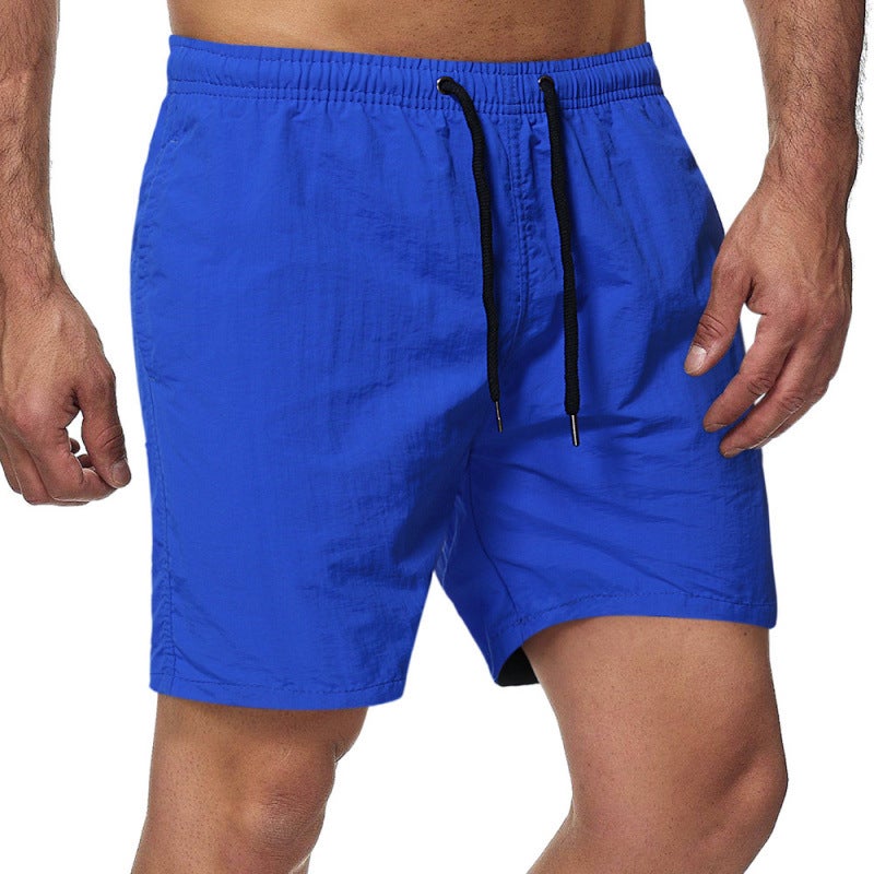 Foreign Trade Amazon 22 Summer Mens Casual Shorts Candy-colored Five-point Pants Mens Ten-color Waterproof Quick-drying Beach Pants Blue