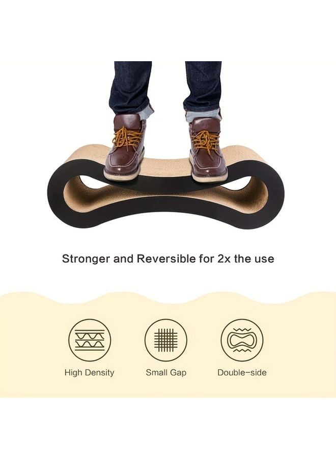 قطّة اللانهاية السوداء مكان للخدش والاسترخاء من الكرتون المعاد تدويره بتصميم منحني متعدد الجوانب - Image 5