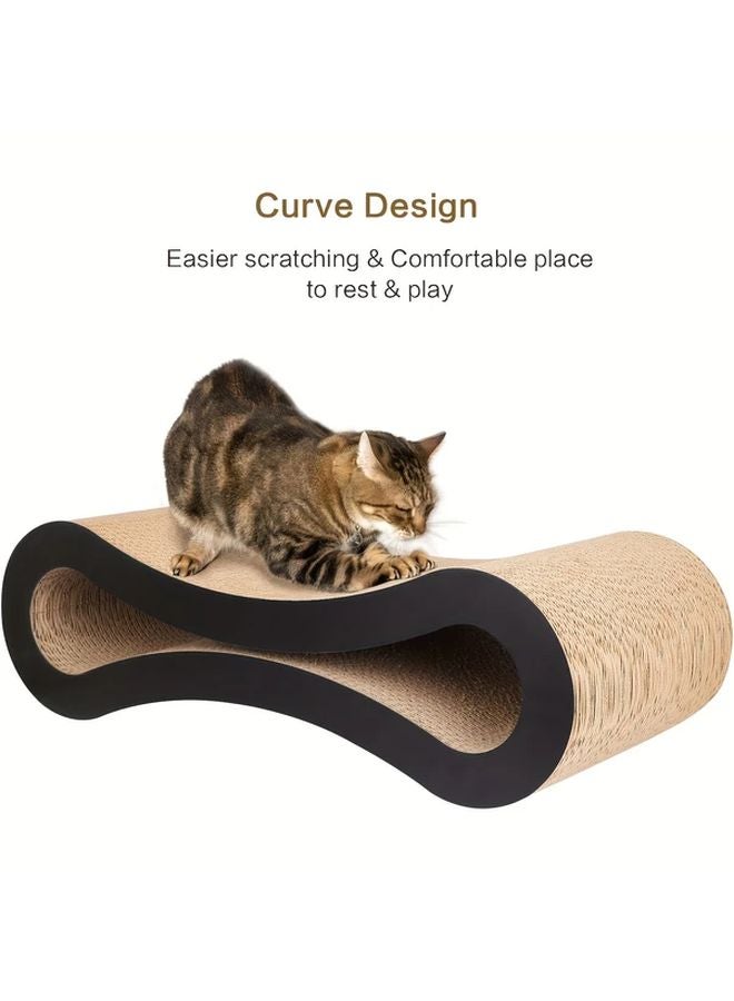 قطّة اللانهاية السوداء مكان للخدش والاسترخاء من الكرتون المعاد تدويره بتصميم منحني متعدد الجوانب - Image 2