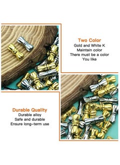Oubaka 60Pcs Brass Screw Twist Clasps For Jewelry Making Barrel Screw Clasps Jewelry End Tip Caps Tube Fastener Cord End Caps For Diy Bead Necklace Bracelet Earring Jewelry Making Gold White K  - Image 5