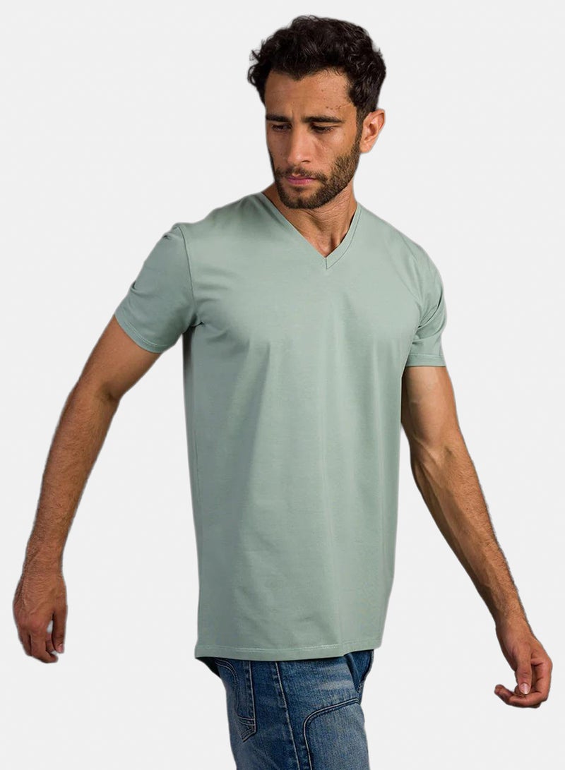 Stache Curved Back V-Neck T- Shirt - Image 2