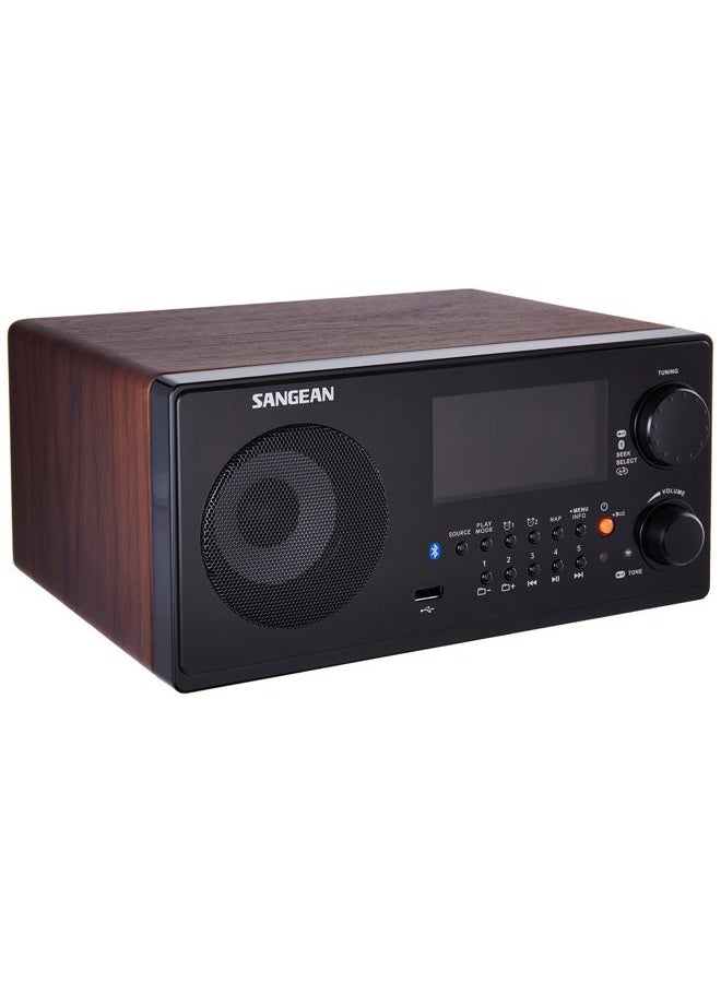 Sangean WR-22WL AM/FM-RDS/Bluetooth/USB Table-Top Digital Tuning Receiver (Dark Walnut) - Image 1
