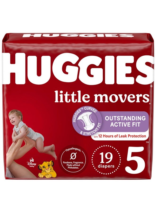 Huggies Size 5 Diapers, Little Movers Baby Diapers, Size 5 (27+ lbs), 19 Count - Image 1
