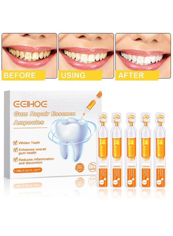 EELHOE Gum Repair Essence Ampoules,Ampoule Tooth Serum, Deep Cleaning & Gum Repair Toothpaste, Fresh Breath, Natural Ingredients, 1.5ml * 7Pcs - Image 1