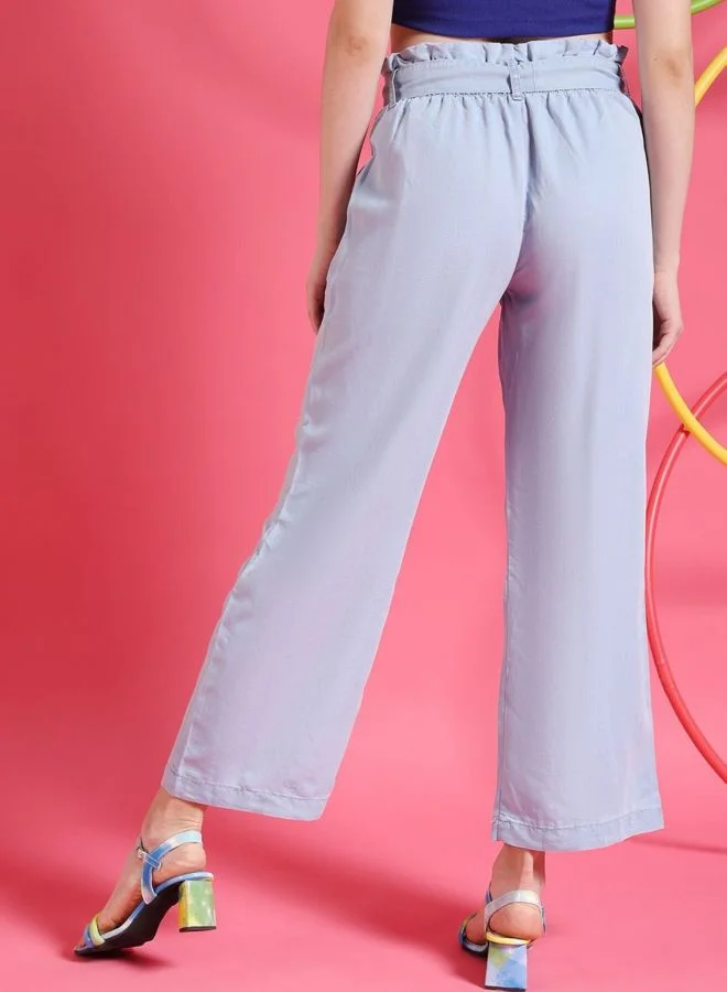 Freehand  Women Flared Solid High Rise Denim Flared Pant for Women | Best Price UAE