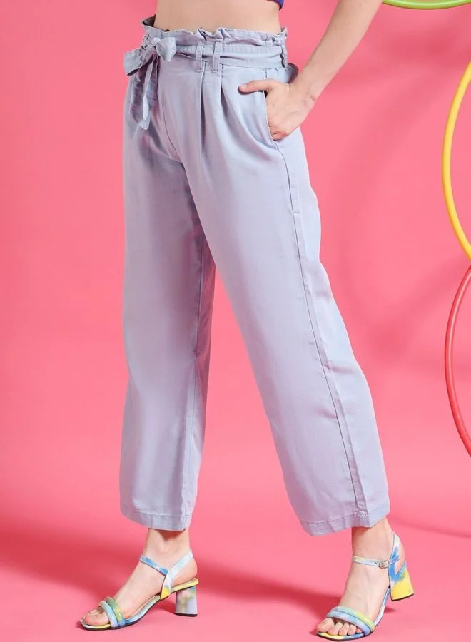 Freehand  Women Flared Solid High Rise Denim Flared Pant for Women | Best Price UAE