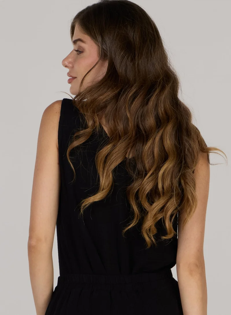 Just Nature  V-Neck Button-Front Sleeveless Top for Women | Best Price UAE