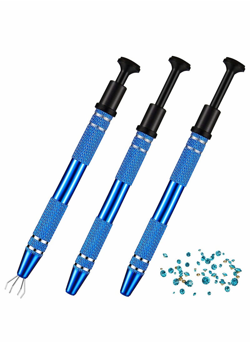 Excefore 3 Pieces Stainless Steel 4-Claw Pick up Tool for Small Parts Pickup Metal Grabber IC Chips Metal Grabber Claw Pickup Holder Electronic Component Jewel Diamond Gem Tweezers  - Image 1