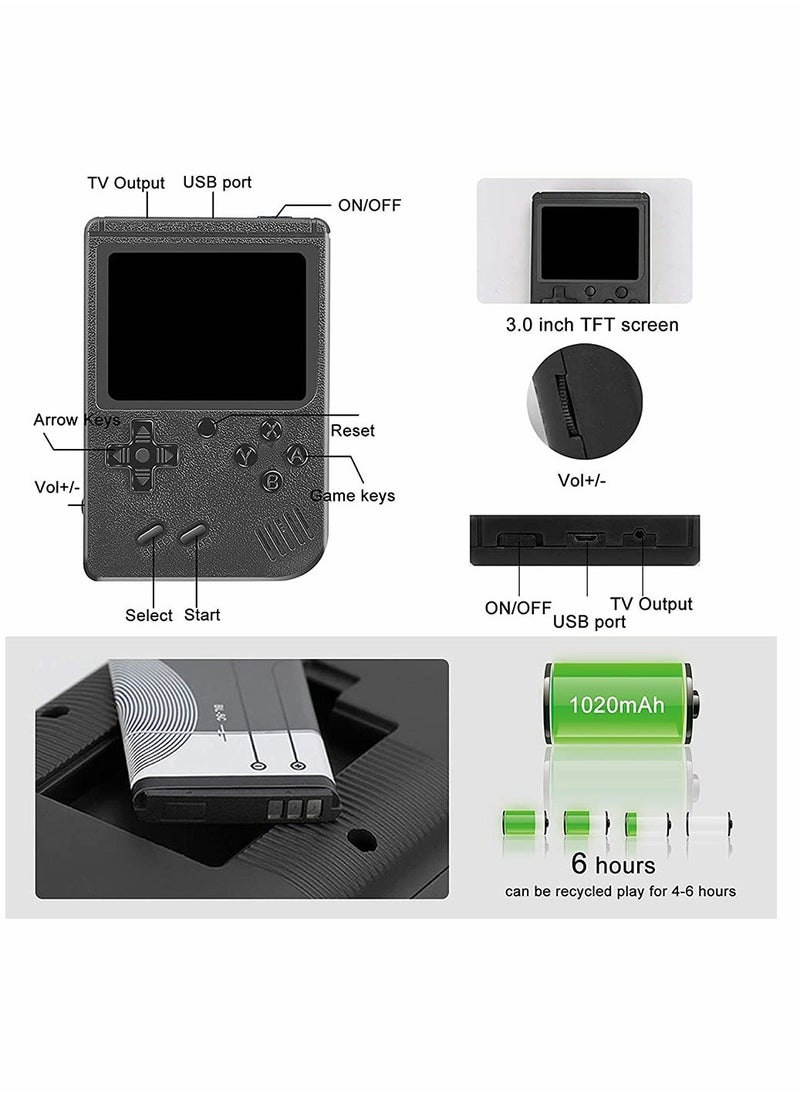 KASTWAVE - Handheld Gameboy Console, 500 Super Classic FC Games, Mini Handheld Game Console with 3.0-Inches Color Screen, 1020mAh Rechargeable Battery Portable Game Connect to TV and Two Players - Image 1