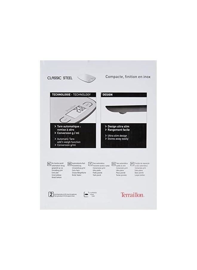 Terraillon - Electric Scale 5 Kg  Classic Stainless Steel - Image 1