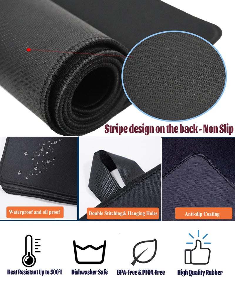 QTECLOR Stove Top Covers, Extra Large Stove Top Cover for Electric, Anti-Slip Waterproof Mat for Glass Stove Top Protector Heat Resistant Square Pad Multipurpose Foldable Cooktop Cover - Image 4