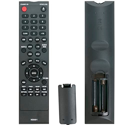 PERFASCIN NB691 NB691UD Replacement Remote Control fit for Magnavox DVD CD Player FUNAI DVD CD Player MDV2300 MDV2300/F7 DP100FX4 DP170FX4 DP100MW8 NB093UD DP100MW8B_A MDV2100/F7 DP100MW8B_B DP100MW8B A - Image 1