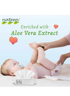 nateen Nateen Baby Wipes,80s x 1 Pack (80 Wipes), Wipes of 99% water for Baby,Multi Purpose Cleaning Baby Wet Wipes With Aloe Vera Extract for Sensitive Skin.  - Image 3