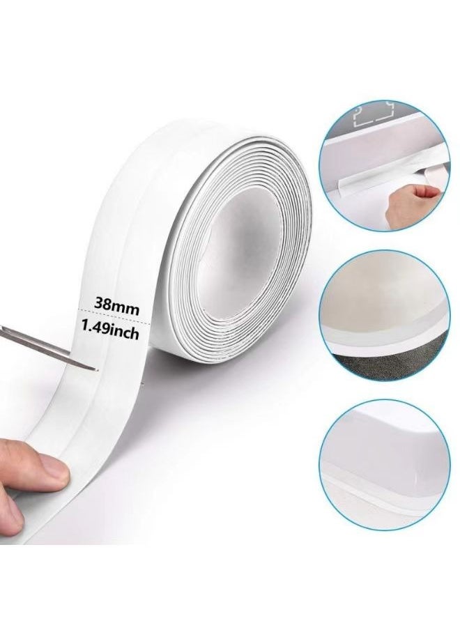 HaHaHai 2pcs 3.2m*3.8cm Caulking Tape, Bathroom/Kitchen Sealant Tape, Waterproof, Mold and Moisture Resistant Highly Adhesive, Wall Sealant Tape  - Image 4