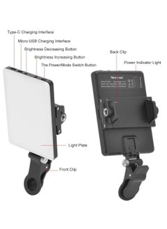 AMBERJACK LED Video Light, Computer Light for Meeting Video Light, Fill Light LED Selfie Light with Clip Portable Phone Light for Video Shooting Vlogging Kit, 60 Beads 3 Colors, Fill Light for iPhone Photo Camera Computer Laptop TikTok Makeup Video Call  - Image 4