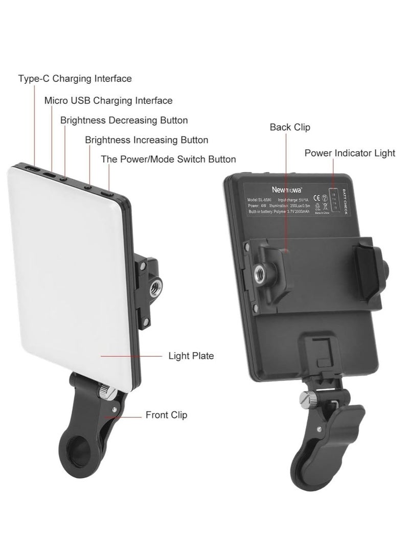AMBERJACK LED Video Light, Computer Light for Meeting Video Light, Fill Light LED Selfie Light with Clip Portable Phone Light for Video Shooting Vlogging Kit, 60 Beads 3 Colors, Fill Light for iPhone Photo Camera Computer Laptop TikTok Makeup Video Call  - Image 4
