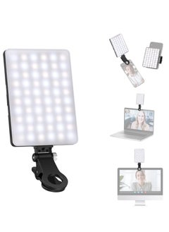 AMBERJACK LED Video Light, Computer Light for Meeting Video Light, Fill Light LED Selfie Light with Clip Portable Phone Light for Video Shooting Vlogging Kit, 60 Beads 3 Colors, Fill Light for iPhone Photo Camera Computer Laptop TikTok Makeup Video Call  - Image 1