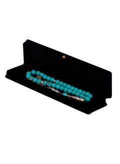 RS Light green turquoise rosary veined with grey  - Image 2