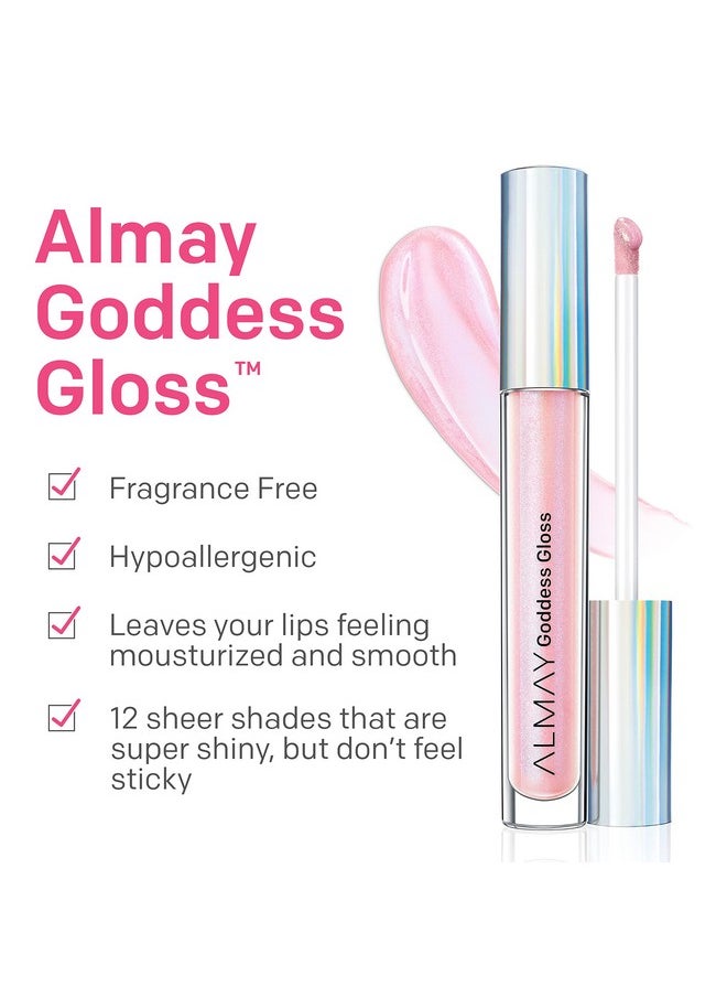 Almay Lip Gloss Nonsticky Lip Makeup Holographic Glitter Finish Hypoallergenic 200 Angelic 0.9 Oz  - Image 2