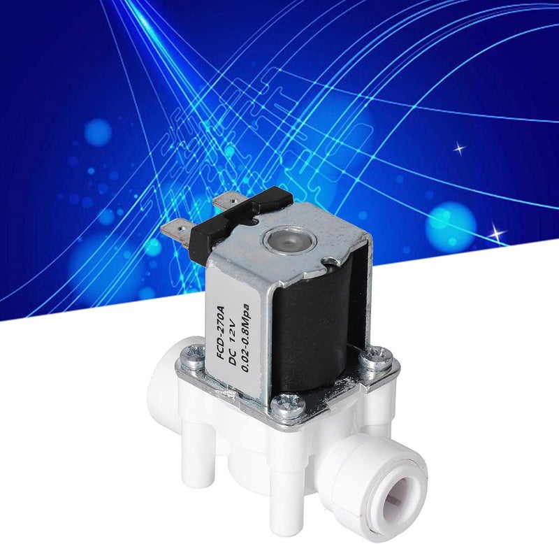 Plastic Electric Solenoid Valve 3 / 8in Quick Connector, Normally Closed, ABS and Stainless Steel - Durable Valve Body, Wide Application, Easy Installation (DC12V) - Image 3