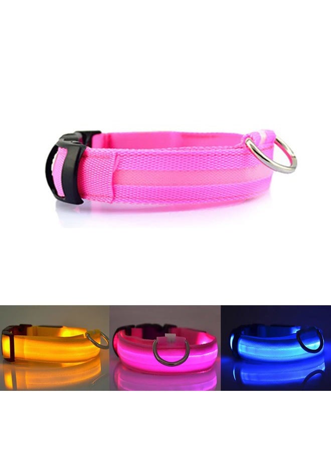 PET-PHET LED Dog Collar – Night Safety, Night Walk, Camping and HICKING - Glow in The Dark - 3 Light Modes - Great Battery Life - Small Pink - Image 1