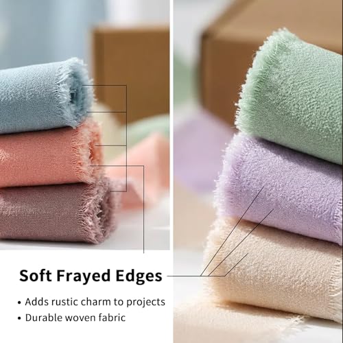 CRTWDMAN 1.5" x 27 Yd Chiffon Ribbon Mixed Color Ribbons Set 9 Rolls Handmade Fringe Fabric for Wedding Invitations Bridal Bouquets DIY Crafts Home Decor Bow Making(9 Rolls*3Yd) - Image 4