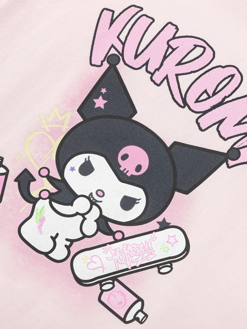 Balabala Pink Kids Girls Round v-neck short-sleeved T-shirt for Women | Best Price UAE