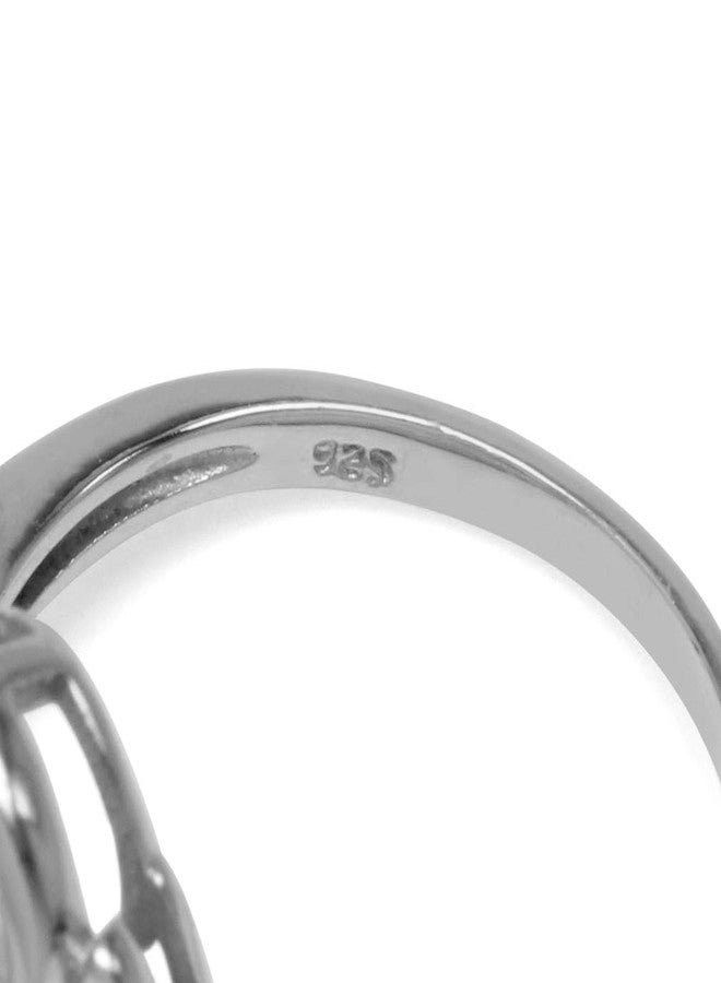 Silvershake 2.1 CT Simulated Pink Tourmaline 925 Sterling Silver Triquetra Celtic Knot Ring Size 9 - Image 4