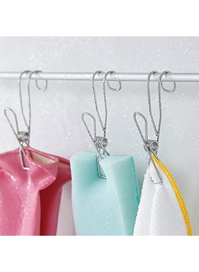 Iktu Stainless Steel Ordinary Note Pad Hook Clip Student Stationery Supplies Hanger Balcony Quilt Laundry Windproof Hanging Clamp Towel Holder (3 Pieces) - Image 2