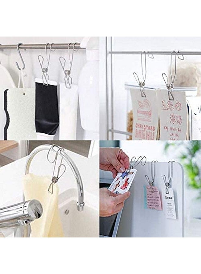 Iktu Stainless Steel Ordinary Note Pad Hook Clip Student Stationery Supplies Hanger Balcony Quilt Laundry Windproof Hanging Clamp Towel Holder (3 Pieces) - Image 5