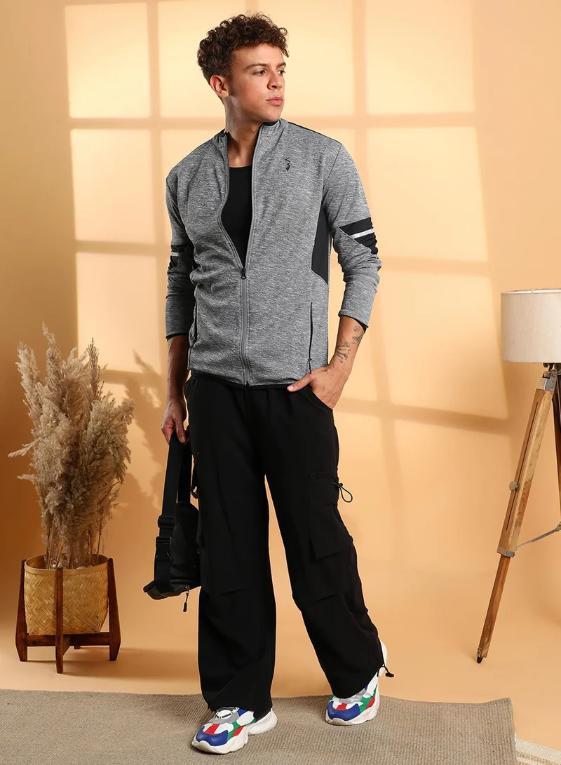 CAHOOT  Men's Grey Heathered Activewear Jacket With Contrast Detail for Men | Best Price UAE