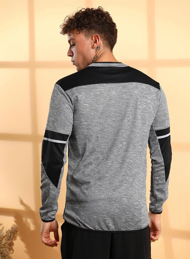 CAHOOT  Men's Grey Heathered Activewear Jacket With Contrast Detail for Men | Best Price UAE