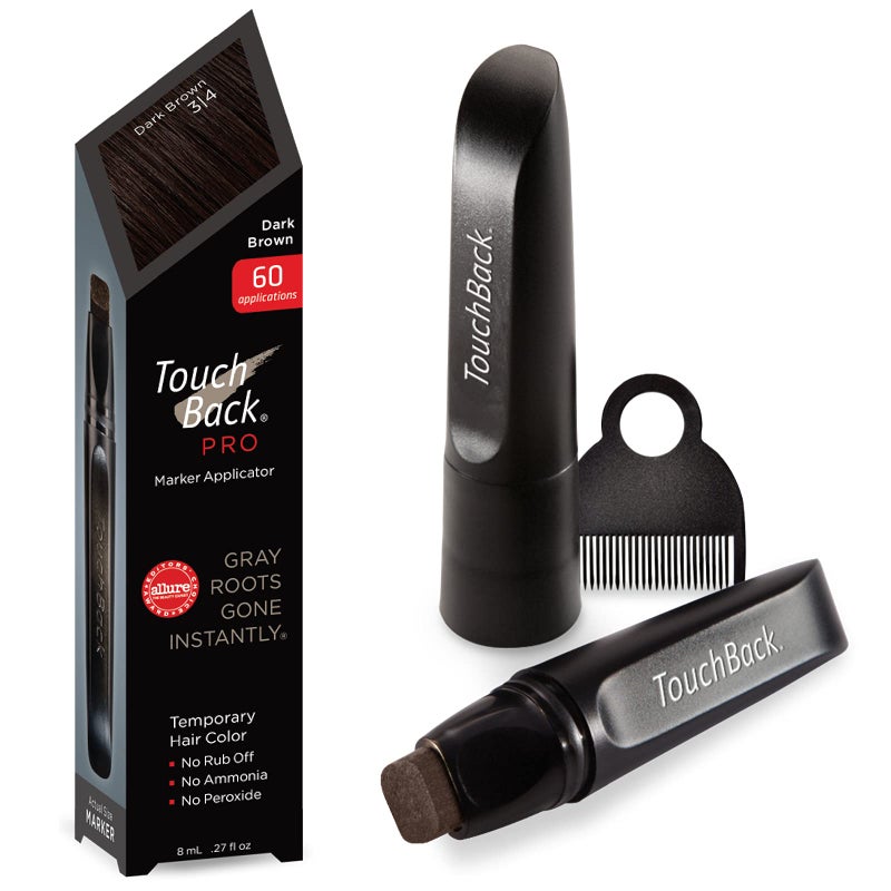 TouchBack Pro Gray Root Touch Up Marker Applicator - Real Hair Color - Dark Brown - Image 1