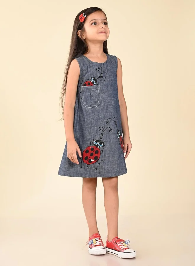 LILPICKS Ladybug Sleeveless Dress