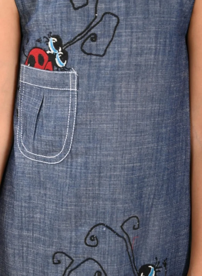 LILPICKS Ladybug Sleeveless Dress